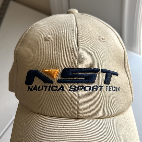 Nautica Sport Tech Tan Embroidered Mens Baseball Cap/Hat - Picture 2 of 4